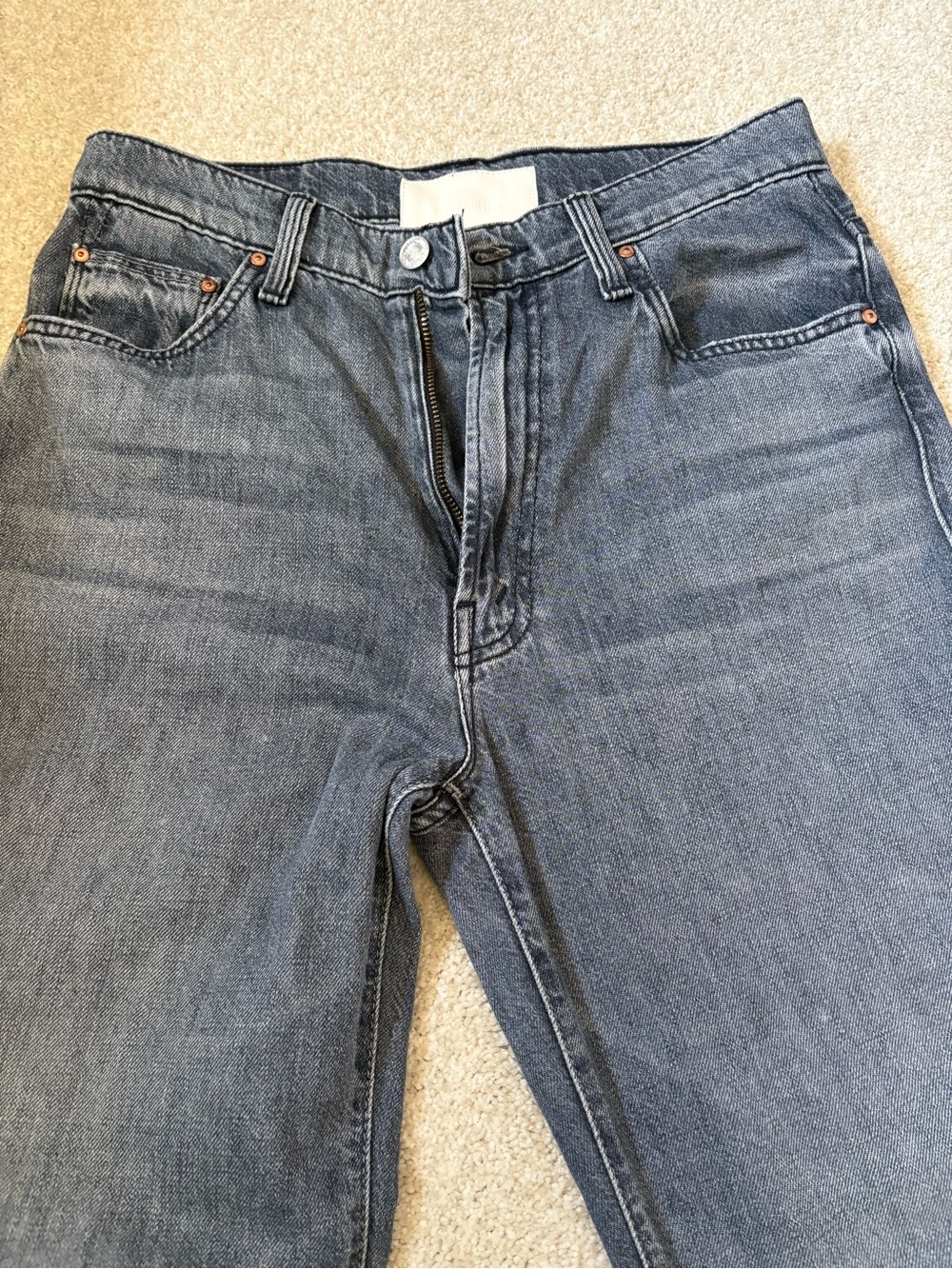 MOTHER Dodger Ankle Wide Leg Jeans - Off The Beaten Path Gray - Picture 10 of 10